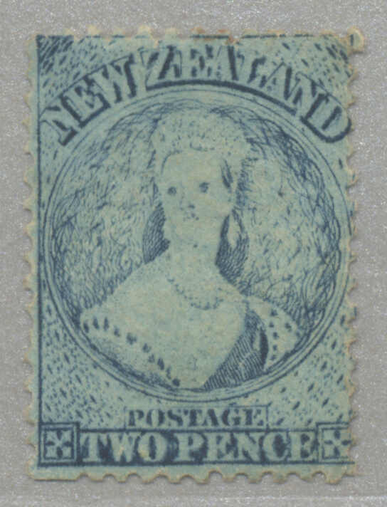 1862-4, 2d, deep blue, large star, perf 13, NG, very fresh and ...