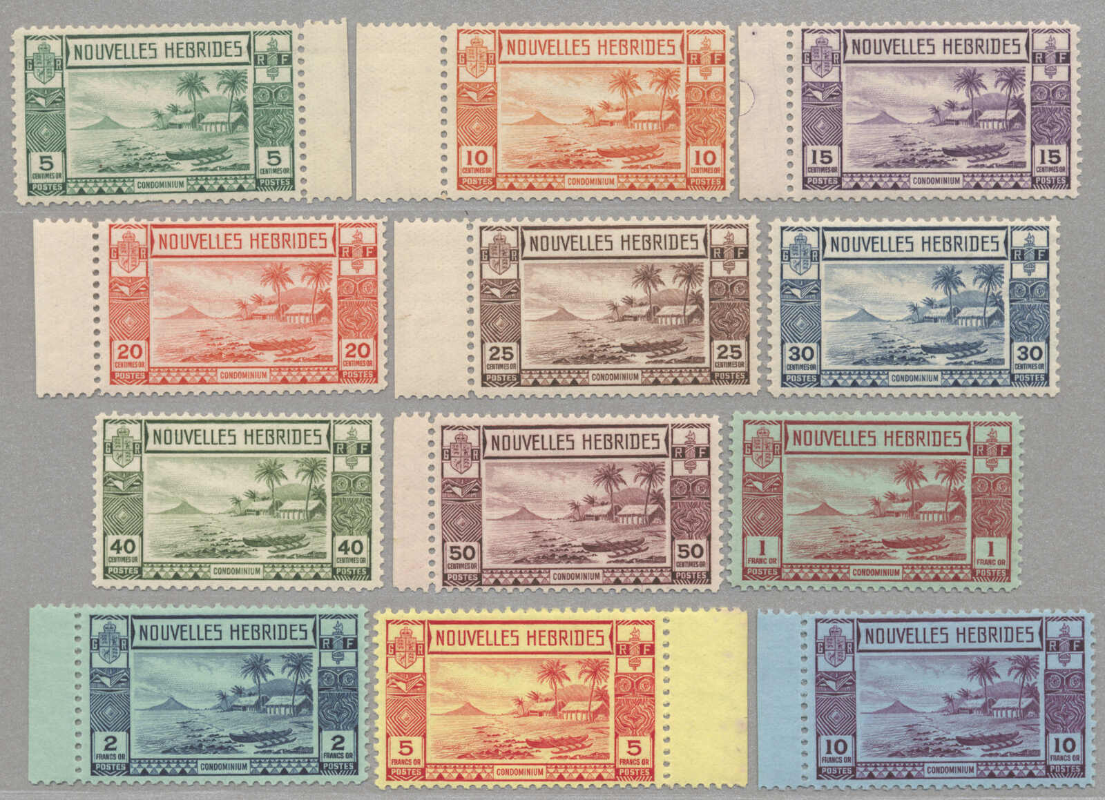 1938, 5 c to 10 F, full set, LPOG, very fresh and desirable, XF! ...