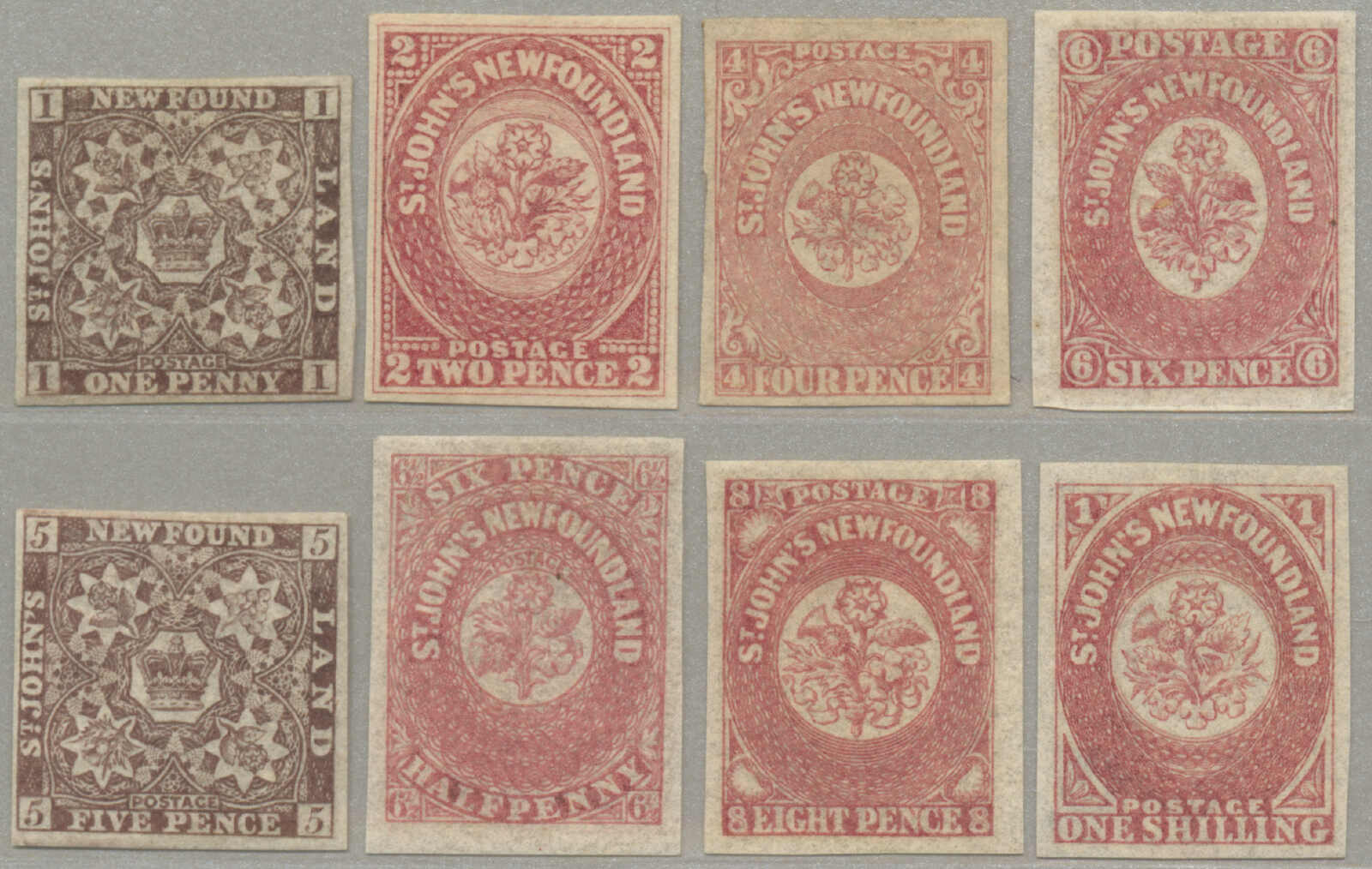 1862-4, 1d-1s., complete set (8), LPOG/NG, fresh and desirable, CV ...