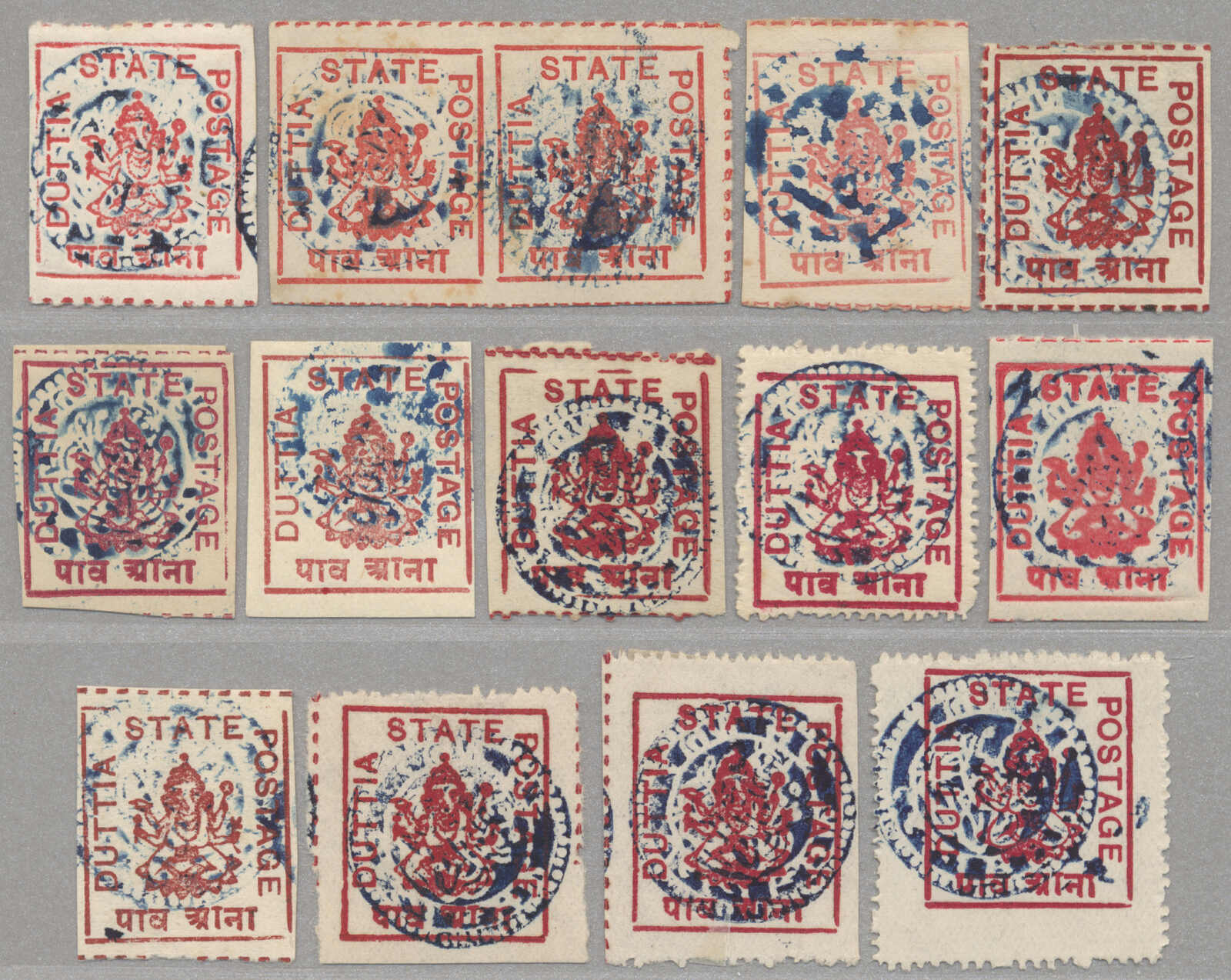 1899-1914, 1/2 a, rose to brownish red, 13 shades, imperf/rouletted, ...
