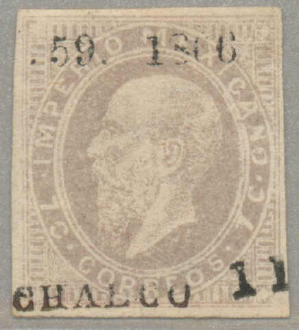 1866, Maximilian issue, lithographed, 7c, with district opt CHALCO ...