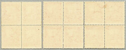 1936-42, 2d. (3), blocks of 4, LPOG, very fresh and attractive, XF! ...