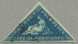 1853, 4 d, deep blue, on bluish paper, used, very fresh and desirable ...