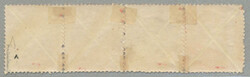 1858, large red St. Andrews cross, unused, strip of four, with full ...