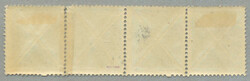 1858, small blue St. Andrews cross, unused, strip of four, with full ...