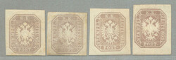 1863, 1,05 kr, greybrown, 4 newspaper stamps in different colour ...