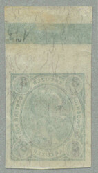 1890, 3 kr, bluegreen, imperforated proof from border of sheet (15 ...