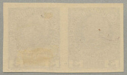 1908, 3h redviolett, horizontal pair, colour proof, imperforated, ...