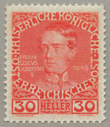 1908, 30h, brownorange, colour proof, perfectly perforated, with gum, ...