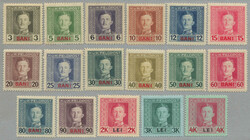 1917, 3 Bani to 4 Lei, complete set unused never hinged (except 80 ...