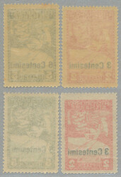 1918, 2h overprinted 3 cent orange, 5 h overprinted 6 cent green, the ...