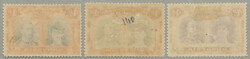 1910-13, Double Head Issue, 4d (3), all listed shades included, perf ...