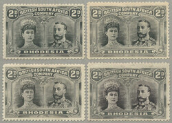 1910-13, Double Head Issue, 2d, all listed shades included, perf 14, ...
