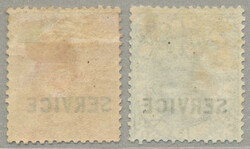 1869, 1d., blue and 3d. carmine-rose, SERVICE opt, POG, fresh and ...