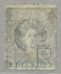 1881, 4 d, blue, surcharge with type 9, with very thin opaque paper, ...