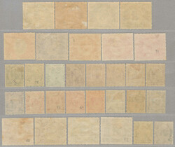 1922-27, 1c. - £1, partial set of (31) stamps containing many colour ...