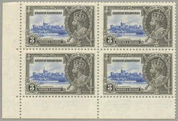 1935, block of (4), 3c., ultramarine and grey black, upper left with ...