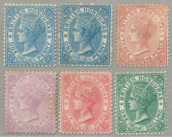 1872-79, 1d-1s, complete set (6), perf 14, LPOG/NG, very desirable ...