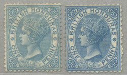 1872-9, 1d, pale and deep blue, (2), LPOG, very fresh and desirable, ...