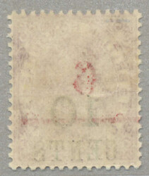 1891, 6c on 10c on 4d, mauve, black 10 and bar and KISS of DOUBLE red ...