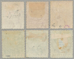1870-82, 1 d to 6 d, set with perf 14 plus two shades, LPOG, only 2 ...