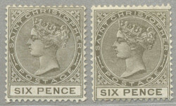 1890, 6 d, olive brown, two shades, LPOG, very fresh and desirable, ...