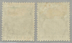 1890, 6 d, olive brown, two shades, LPOG, very fresh and desirable, ...