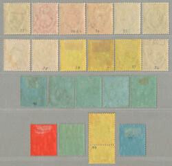 1907-11, 1/2 d - £ 1, full set chalky surfaced paper and 1/2 d - 2 s ...