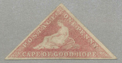 1858, 1d, rose on cream toned paper, imperf, LPOG, signed A. Diena, ...