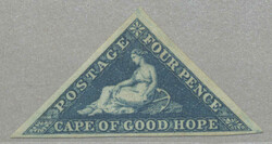 1855, 4d, blue on white paper, imperf, NG, very fresh and desirable, ...