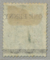 1874-76, 1d on 1s, green, LPOG, very fresh and desirable, XF! ...