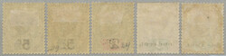 1889-92, surcharges from 1c to 5c, on 3c to 12c, set of (5), LPOG, ...