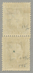 1915-30, 1 1/2d, grey-slate, vertical pair with TWO DIFFERENT perfs. ...