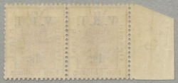 1900, 1s. on 1s., brown, horizontal pair, left margin piece, raised ...