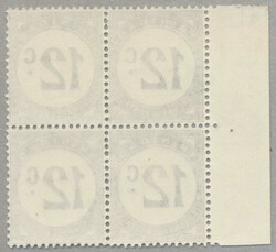 1947-61, block of (4), 12c., black, on chalk faced paper, with St. ...
