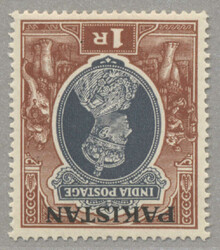 1947, 1 R, inverted wmk, LPOG, very fresh and desirable, XF! Estimate ...
