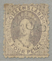 1866/67, 4d used with crispy clear numeral cancellation 63, BOWEN R. ...