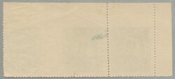 1945, 1 1/4 a, yellow-green, unused strip of 3 showing two stamps ...