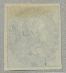 1856-64, 1/2 a, blue, imperf single proof with wide margins, very ...