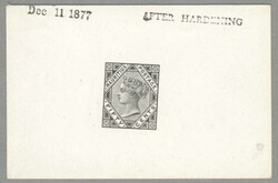 1879-80, 50c. black, De La Rue die proof on glazed card 92x60mm, with ...