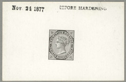 1879-80, 38c. black, De La Rue die proof on glazed card 92x60mm ...