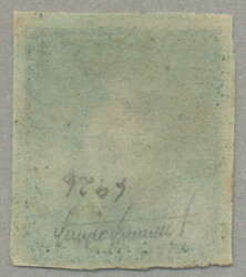 1858-1862, 4d green, Britannia, imperf, FOUR PENCE opt, used, signed, ...
