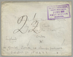 1898, from Burutu to London, envelope dated 25 Dec 1898 endorsed on ...