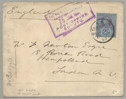 1897, from Burutu to London, envelope bearing Great Britain 2 1/2d ...