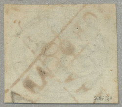 1843, 30r., black, used SOROCABA (SP) (Ayres 1505 var), four good to ...