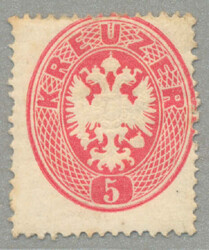 1863, 5Kr dunkelkarminrosa, mint never hinged, very fresh and sharply ...