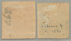 1866, Maximilian issue, lithographed, 13c and 25c, with district opt ...