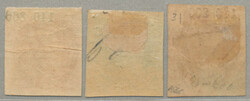 1866, Maximilian issue, lithographed, 7c, 13c and 25c, with district ...