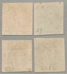 1866, Maximilian issues, lithographed, 13c (2) and 25c (2), each with ...