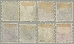 1890, 1 kr - 50 kr, (8) Werte, einzig bekannte Probengarnitur, alle ...